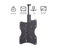 Hama Uchwyt Sufitowy do TV VESA 200x200 obrotowy regulacja 46" - 1516989 - zdjęcie 6